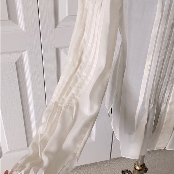 Sheer cream silk blouse - Picture 2 of 6